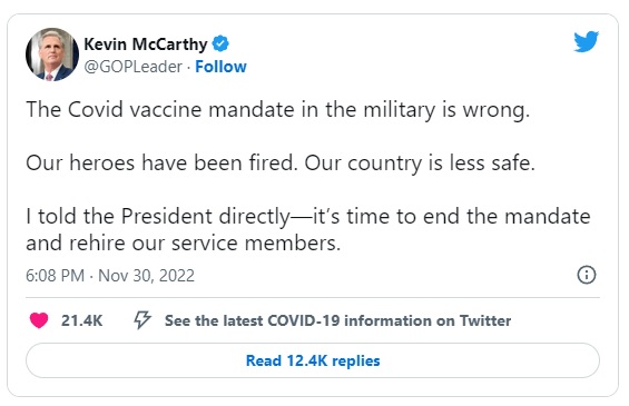 Military vaccine-Twitter